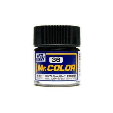 Mr Hobby (Gunze) C036 Mr Color Semi Gloss RLM74 Grey Green Lacquer Paint 10ml